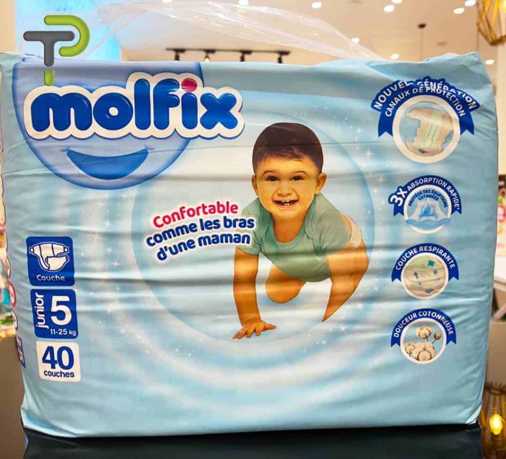 Couches Bébé Molfix - Taille 5 offrant un confort douillet et une absorption rapide pour les bébés